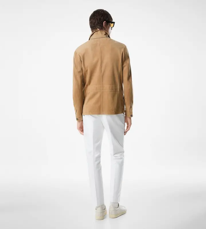 SUEDE FOUR POCKET JACKET TAN online